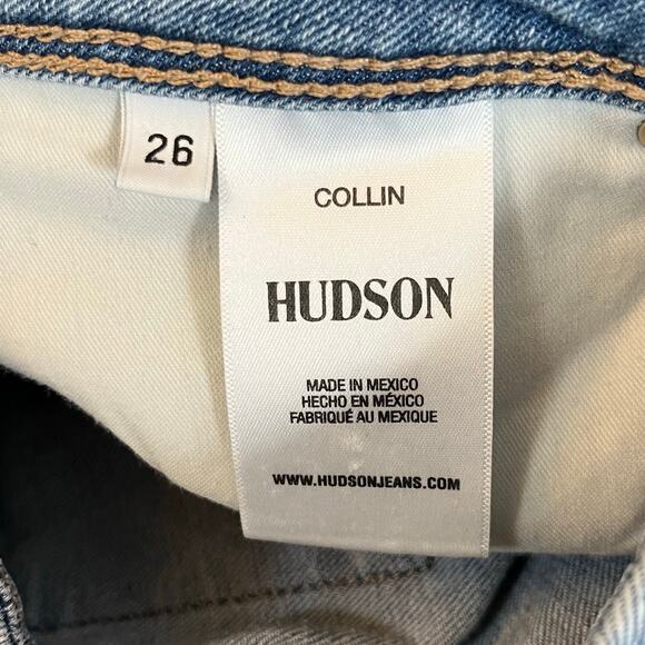 Hudson Blue Low Rise Denim Collin Light Washed Raw Hem Skinny Ankle Jeans 26 - Picture 3 of 14